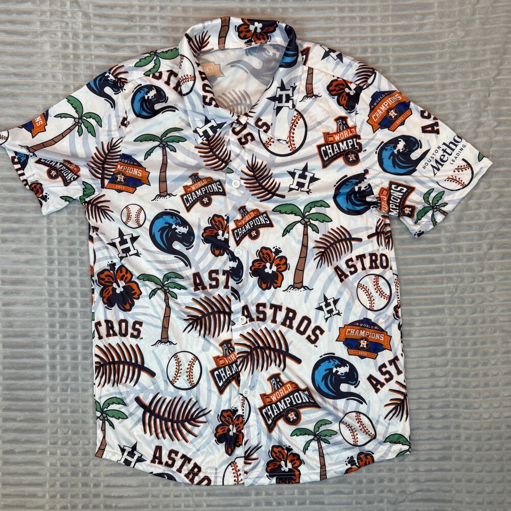 Houston Astros Hawaiian Shirt World Champions Button Up Shirt Adult XL Baseball